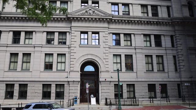 Massachusetts Supreme Judicial Court exterior with video panning left to right.