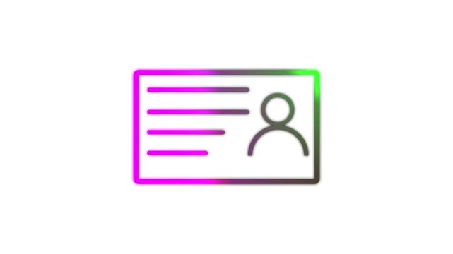 ID Card Verification Icon Animation with Profile and Personal Information Motion Graphic
