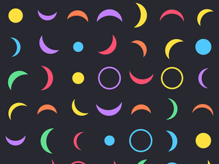 Fototapeta premium Abstract Curved Lune Shapes Contemporary Pattern