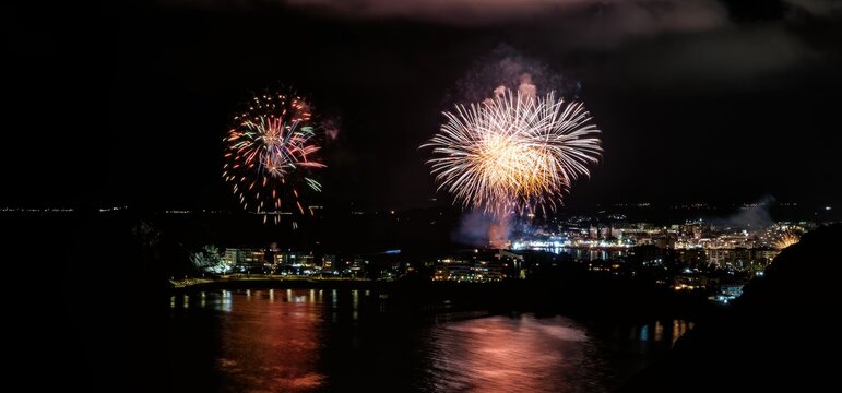 fireworks in the city