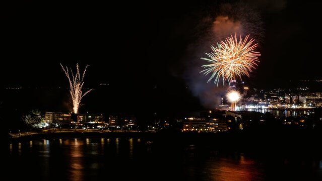 fireworks over the river