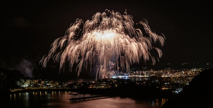 fireworks over water