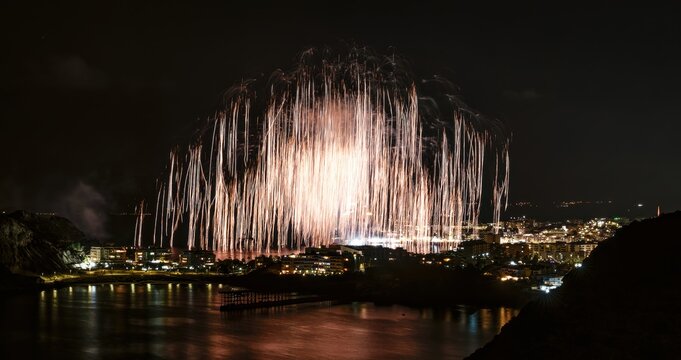 fireworks in the city