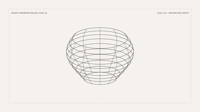 Pencil draws spiral coil on architectural sketch with grid