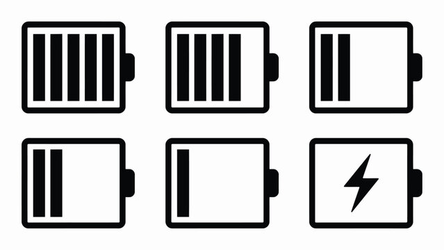 さまざまな電源ステータスを示すバッテリー充電レベルのセット