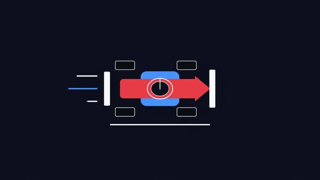 Formula Racing Grand Prix Motion Graphic with Starting Lights, Race Car, Track and Trophy