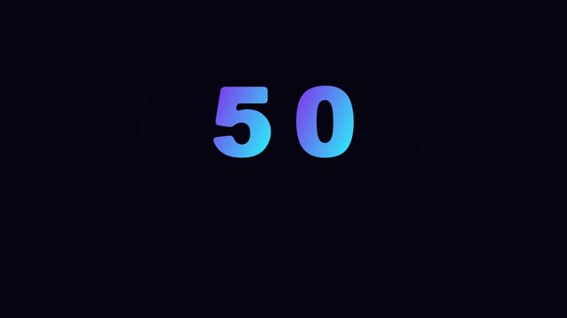 50 years celebration animation icons with blue gradient motion