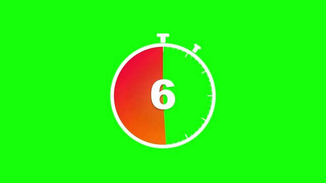 10 Second Countdown Timer Clock Animation on Green Screen Background