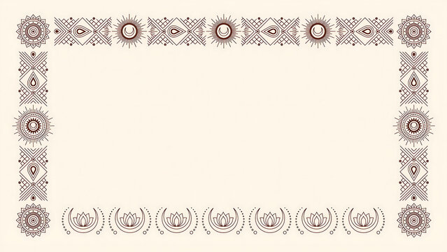 Luxury boho geometric frame with decorative mandala isolated on a transparent background