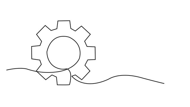 Mechanical Gear and Circular System Outline Animation