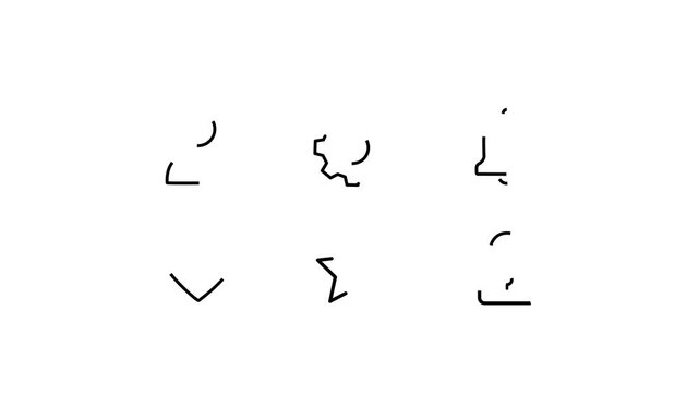 Essential User Interface Symbols Outline Icon Animation