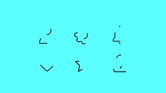 Essential User Interface Symbols Outline Icon Animation