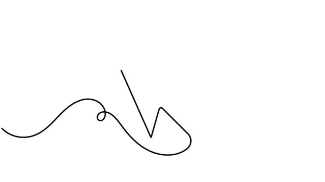 Animated of digital mouse cursor arrow icon sign continuous one line drawing moving on white background minimalist single art direction and pointer input symbol animation video 4k