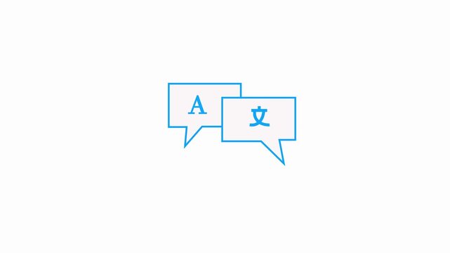 Translation Service Icon for International Communication Digital Translation Icon for Multilingual Communication Services 4k HD Video,