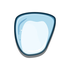 Obraz premium Glossy blue water drop illustration featuring a clear, fluid form with subtle reflections and a gentle shadow, ideal for concepts related to freshness, purity, and liquid elements