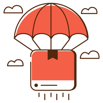 An icon design of parachute delivery