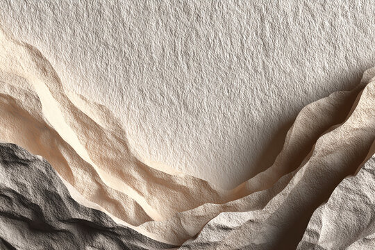 White organic textile texture, beige and gray fabric folds, abstract soft material waves, seamless plisse background, neutral clothing material closeup for design projects and pattern overlays