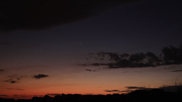 Blue hour morning - evening skies with planet Venus.