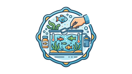 Fototapeta premium Aquarium Mpngntenance Badge Design