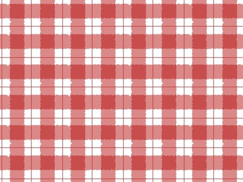 Classic Red Plaid Gingham Seamless Pattern Background