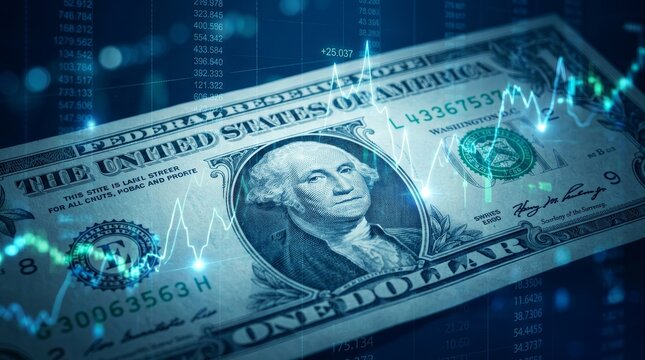Financial charts showing money movement and recession trends in the economy.