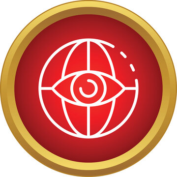Globe with an eye symbol representing worldwide monitoring and cybersecurity