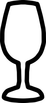 Hand Drawn Clinking Champagne Glasses Black Line Icon