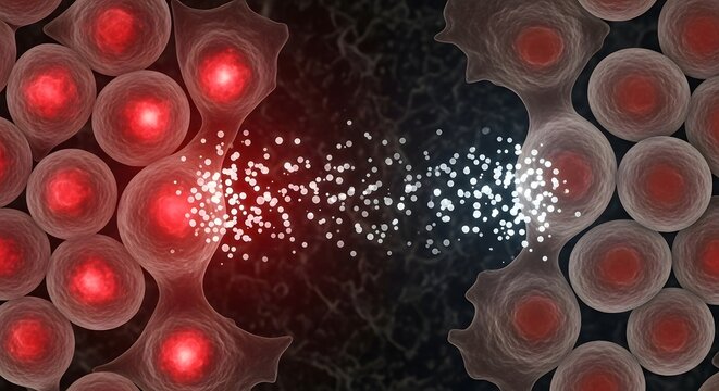 Cellular Inflammation Treatment Concept Illustrating Anti Inflammatory Medication Reducing Swelling and Tissue Reaction