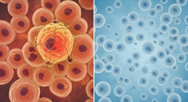 Before and After Pharmaceutical Treatment Showing Cellular Changes and Improved Biological Response