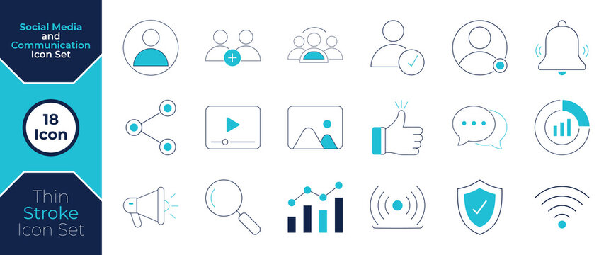 Social Media and Commonication Icon Set