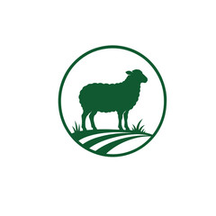 Obraz premium Sheep Vector Logo Icon – Farm Animal and Livestock Symbol.