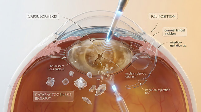 Transparent Cataract Surgery with Phacoemulsification and Intraocular Lens Implantation
