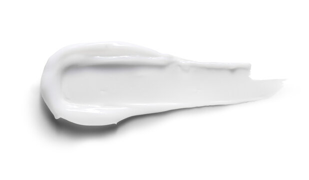 White cosmetic cream smear texture on a white or transparent background