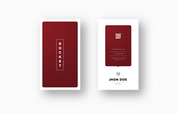 Creative Vertical Business Card Template with QR Code and Modern Layout