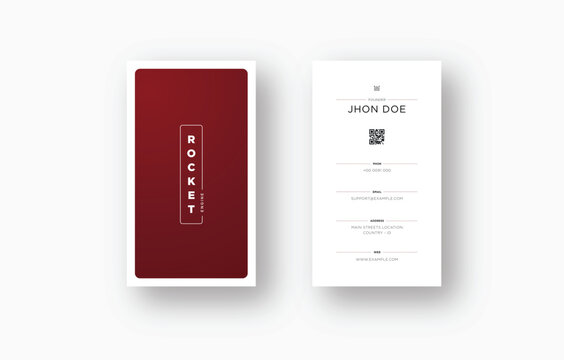 Elegant Vertical Business Card Template with Minimal Contact Information Layout