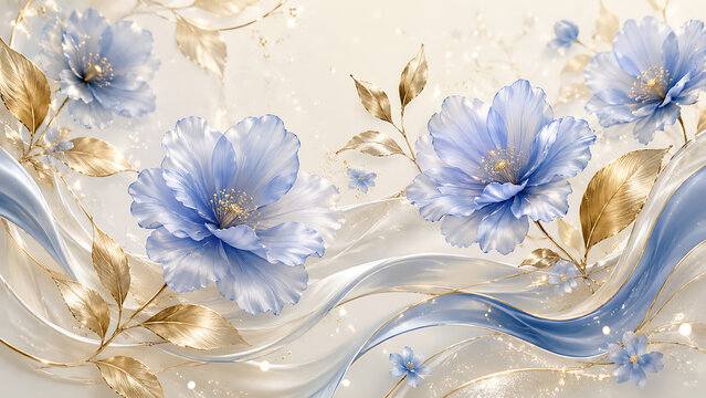 A close-up 3D render of an abstract blooming rose crafted fr