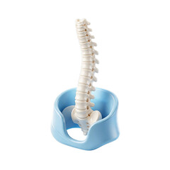 Naklejka premium Human spine and pelvis anatomy model 3D illustration