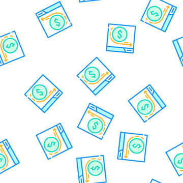 cashback analysis web site vector seamless pattern cashback analysis web site sign illustration