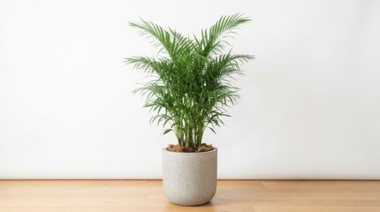Fototapeta premium Potted palm plant isolated on white background