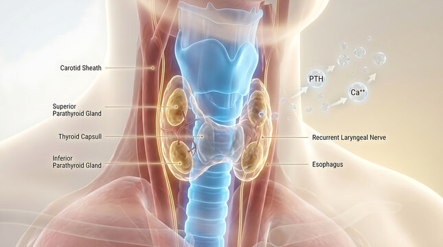 Transparent Parathyroidectomy with Hyperplastic Glands and Recurrent Laryngeal Nerve