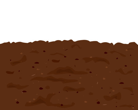 Brown soil ground layer, isolated vector illustration.