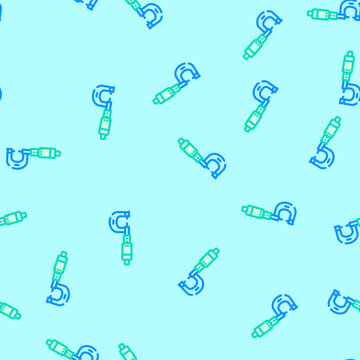 micrometer tool work vector seamless pattern micrometer tool work sign illustration