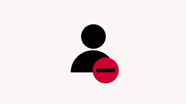 User profile blocked animation. Access Denied User Profile motion graphics. Security and Login Errors prohibition sign 4k video with alpha channel.