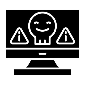 Computer Hacked Vector Icon