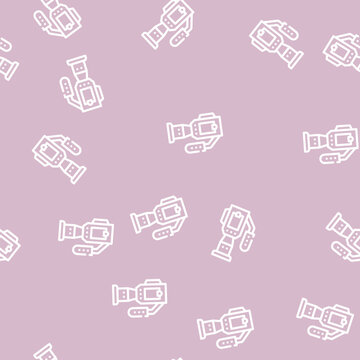 video camera line seamless pattern video camera thin line illustration