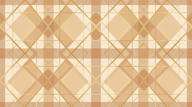 Beige Art Deco geometric pattern with gold lines for invitation