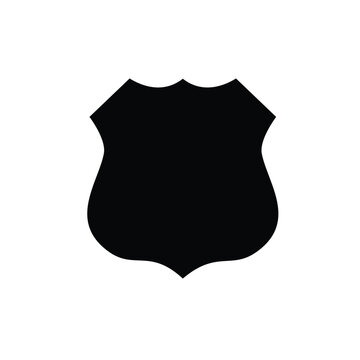 Black highway shield silhouette icon on white background