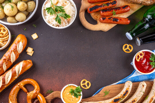 Oktoberfest picnic and barbecue food, Oktoberfest bavarian party menu