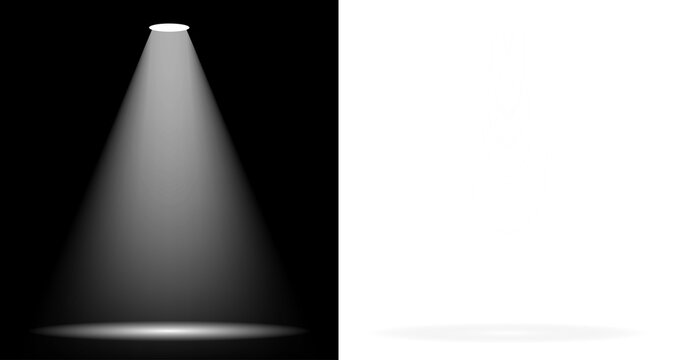 White Spotlight Beam with Floor Reflection