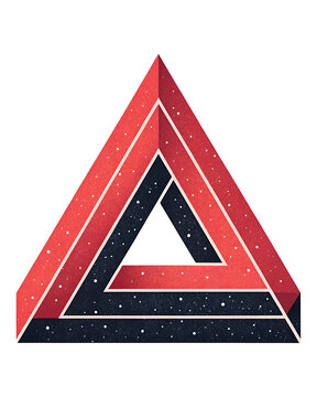 Impossible Triangle Penrose Optical Illusion 3D Abstract Art